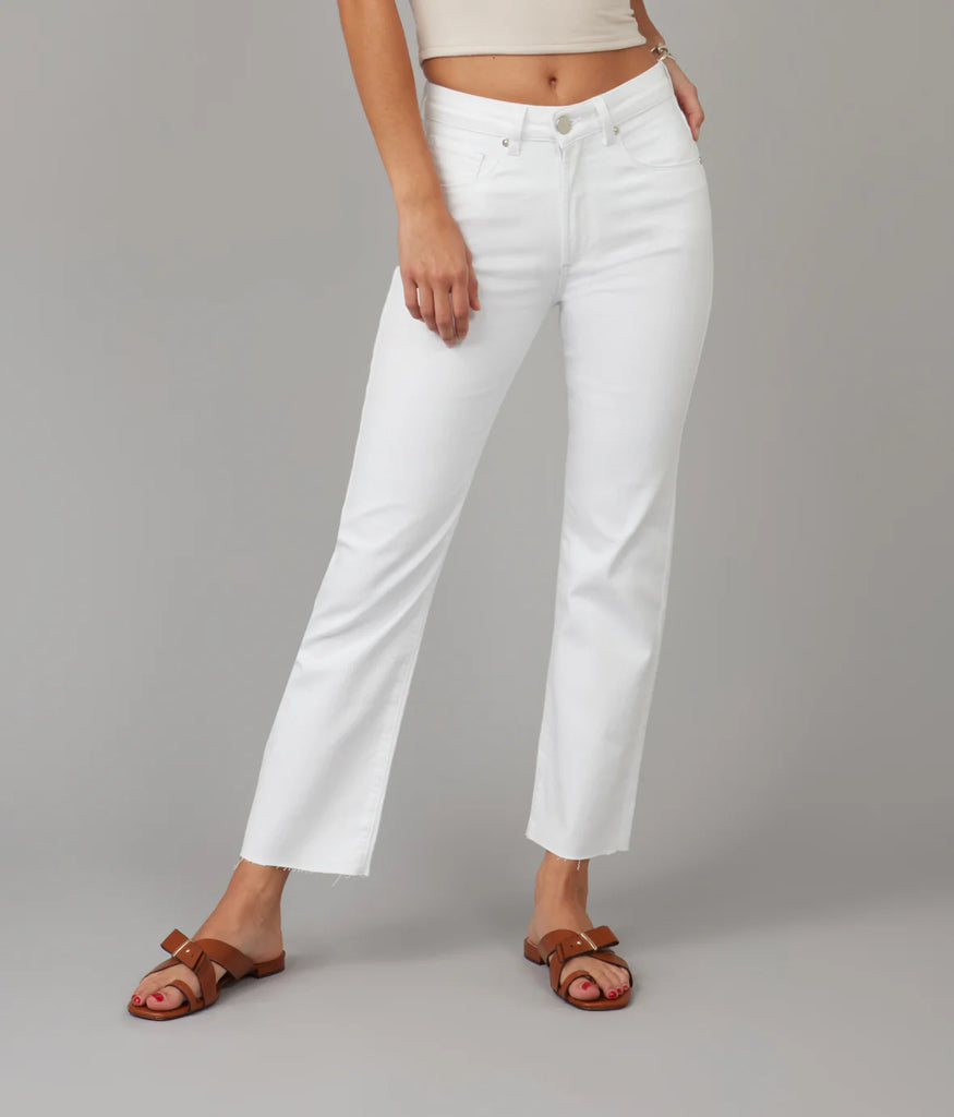 Lola Jeans Denver High Rise Denim Straight Jeans in White