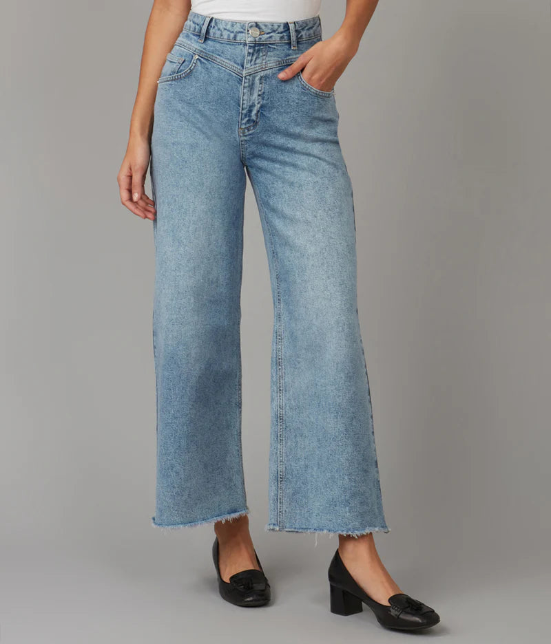 Lola Jeans Milan Ultra High Rise Wide Leg Jeans - Jaded Blue