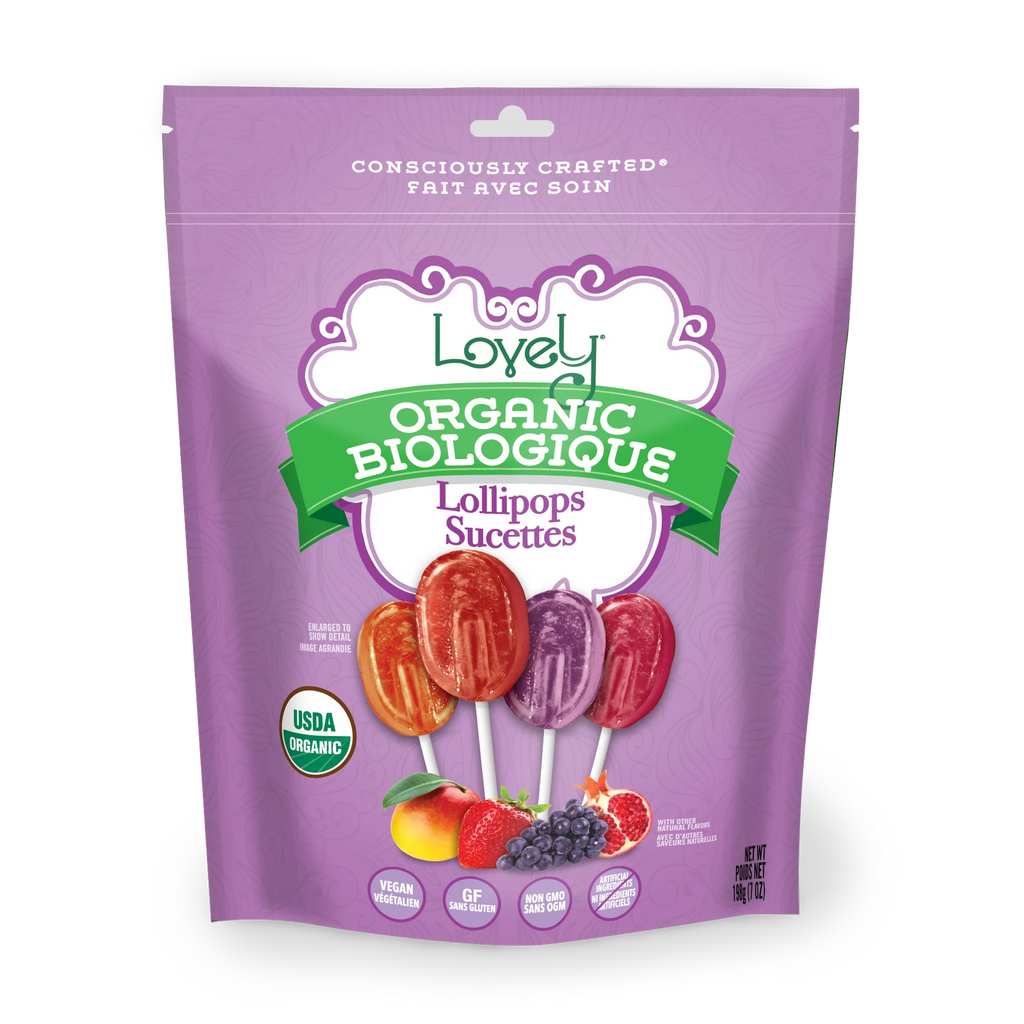 Lovely Candy Company Gluten Free Dye Free Vegan Organic Lollipops