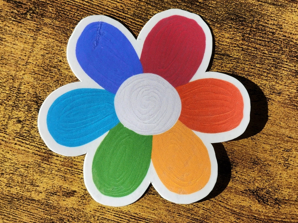 Luxe Trauma Vinyl Sticker - Equality Rainbow Flower
