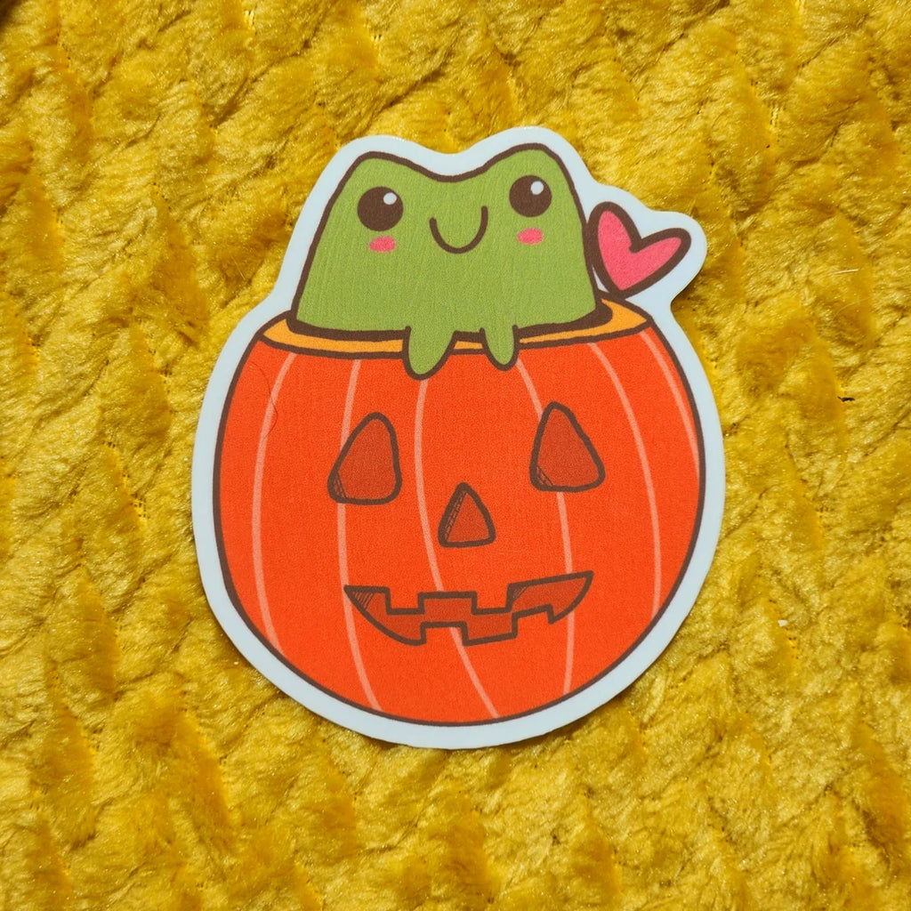 Luxe Trauma Vinyl Sticker - Pumpkin Frog