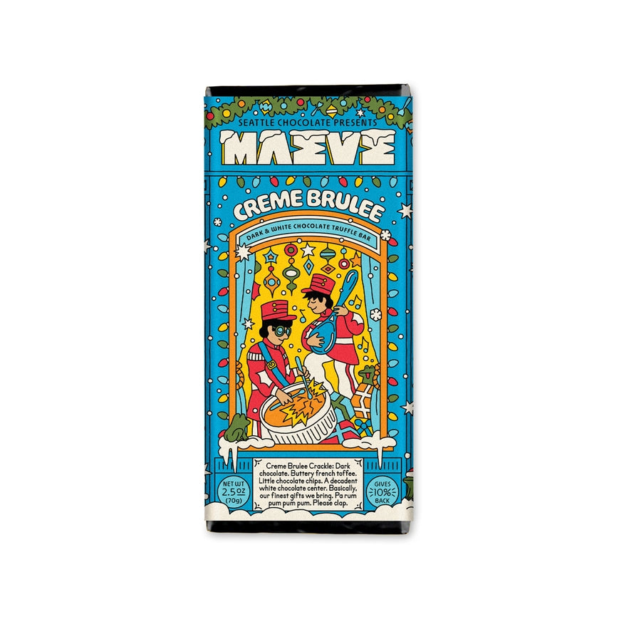 Maeve Chocolate Dark Chocolate Creme Brulee Truffle Bar