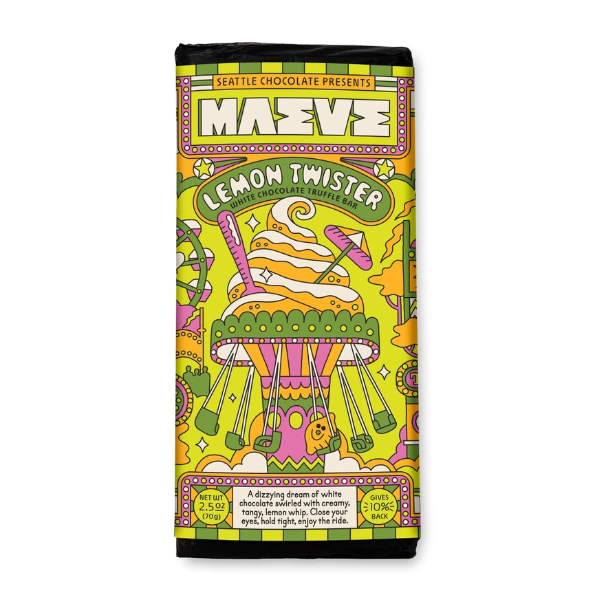 Maeve Chocolate White Chocolate Lemon Twister Truffle Bar