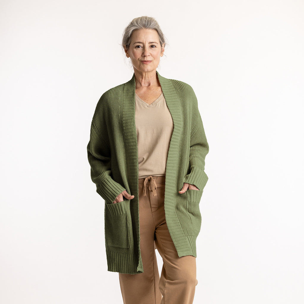 Maggie's Organics 100% Regenerative Organic Certified® Cotton Cardigan Sweater in Bay