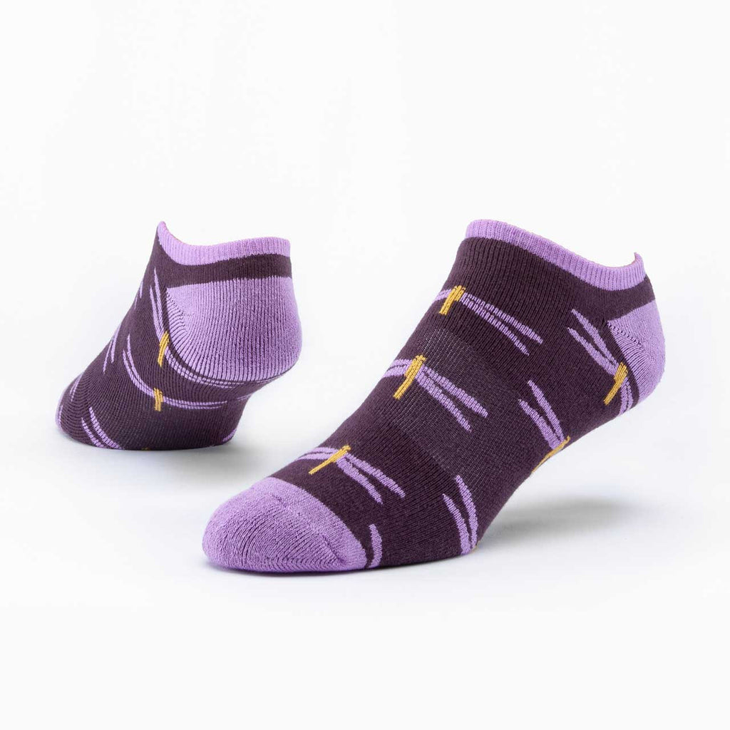 Maggie's Organics Organic Cotton Footie Socks - Purple Dragonfly