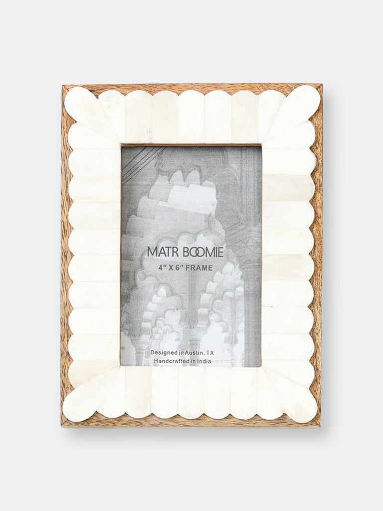 Matr Boomie Amalesh Carved Bone Picture Frame - 4 x 6