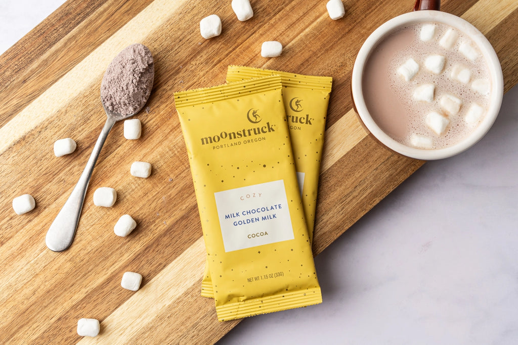 Moonstruck Chocolate Co. Cozy Golden Milk Chocolate Hot Cocoa