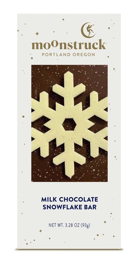 Moonstruck Chocolate Co. Milk Chocolate Snowflake Bar
