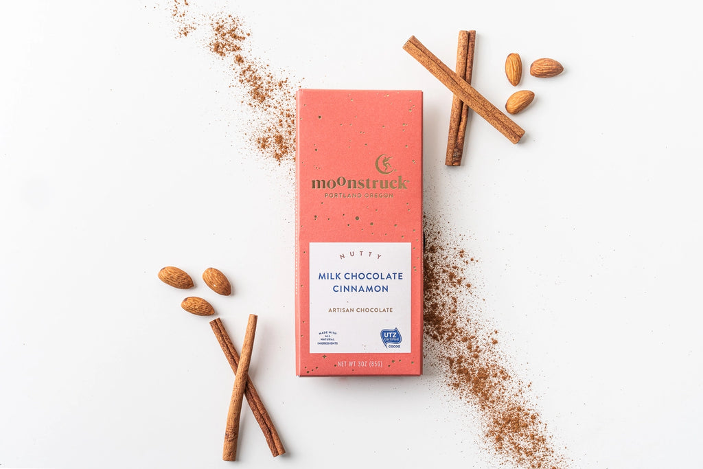 Moonstruck Chocolate Co. Nutty Milk Chocolate Cinnamon Bar