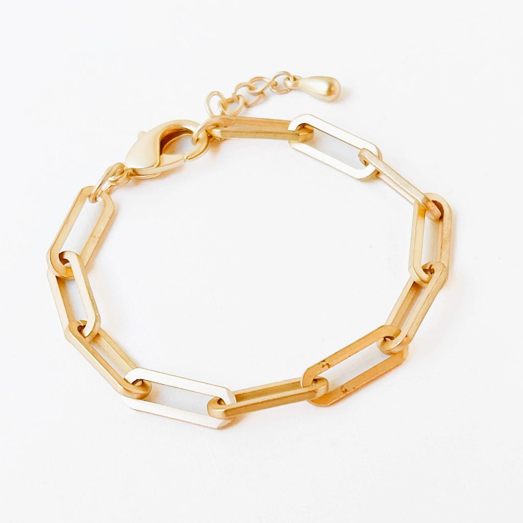 Nest Pretty Things Adjustable Chunky Gold Paperclip Bracelet