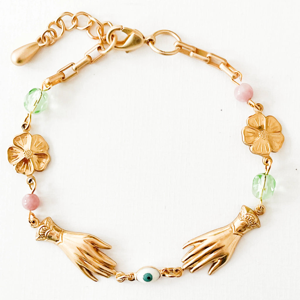 Nest Pretty Things Adjustable Pastel and Flower Charm Bracelet
