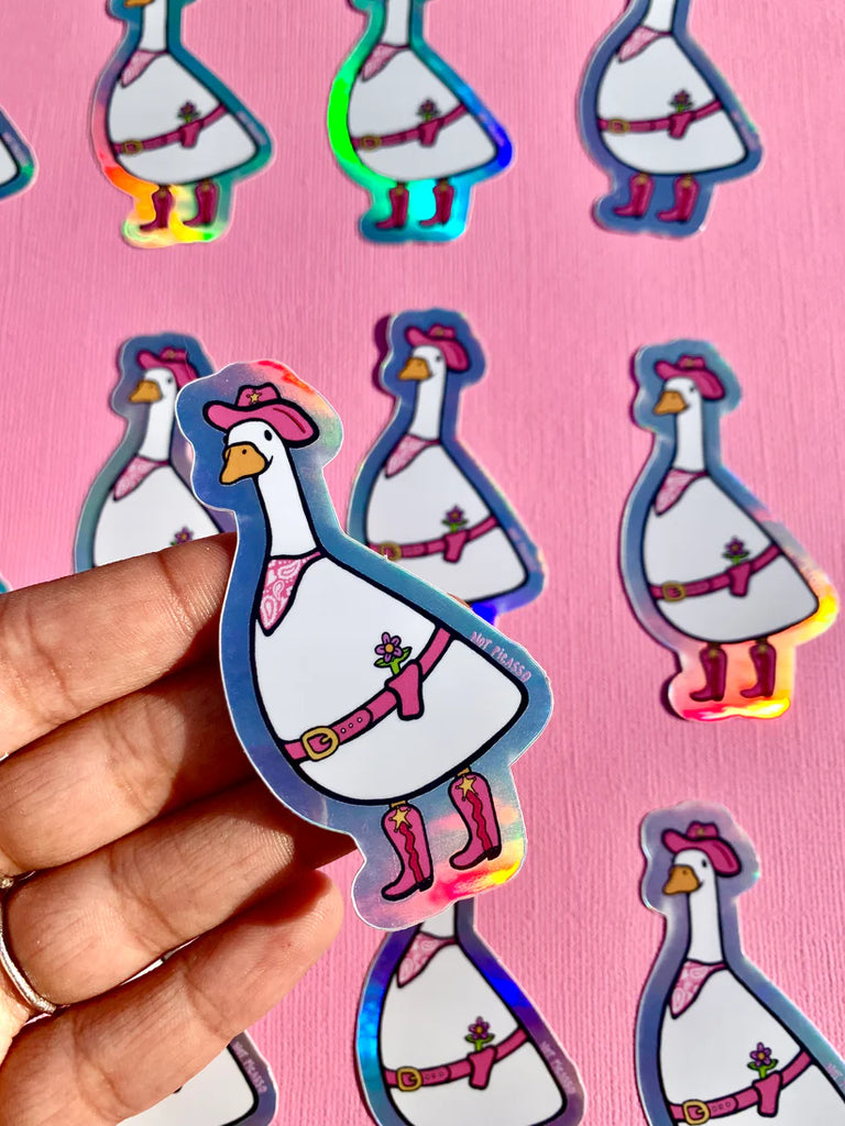 Not Picasso Dolly Goose Holographic Vinyl Sticker