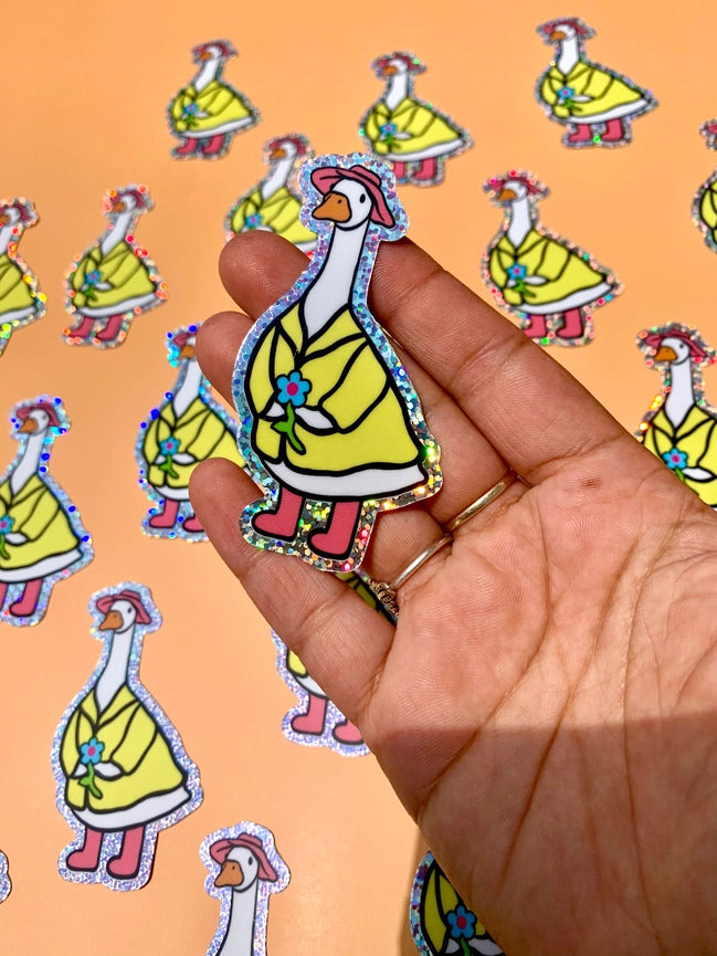 Not Picasso Gertie Goose Glitter Vinyl Sticker