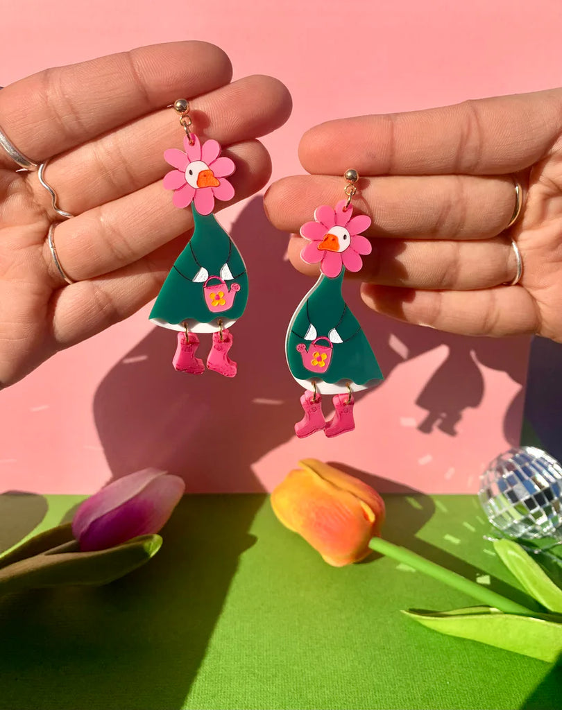 Not Picasso Laser Cut Acrylic Goose Springsteen Dangle Earrings