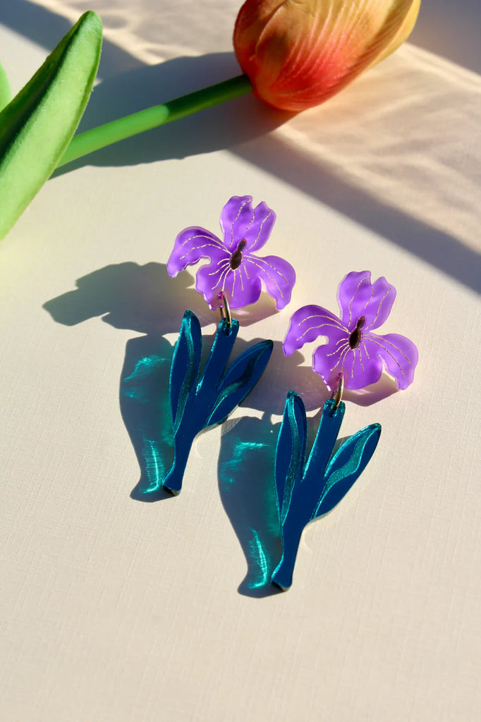 Not Picasso Laser Cut Acrylic Iris Dangle Earrings 