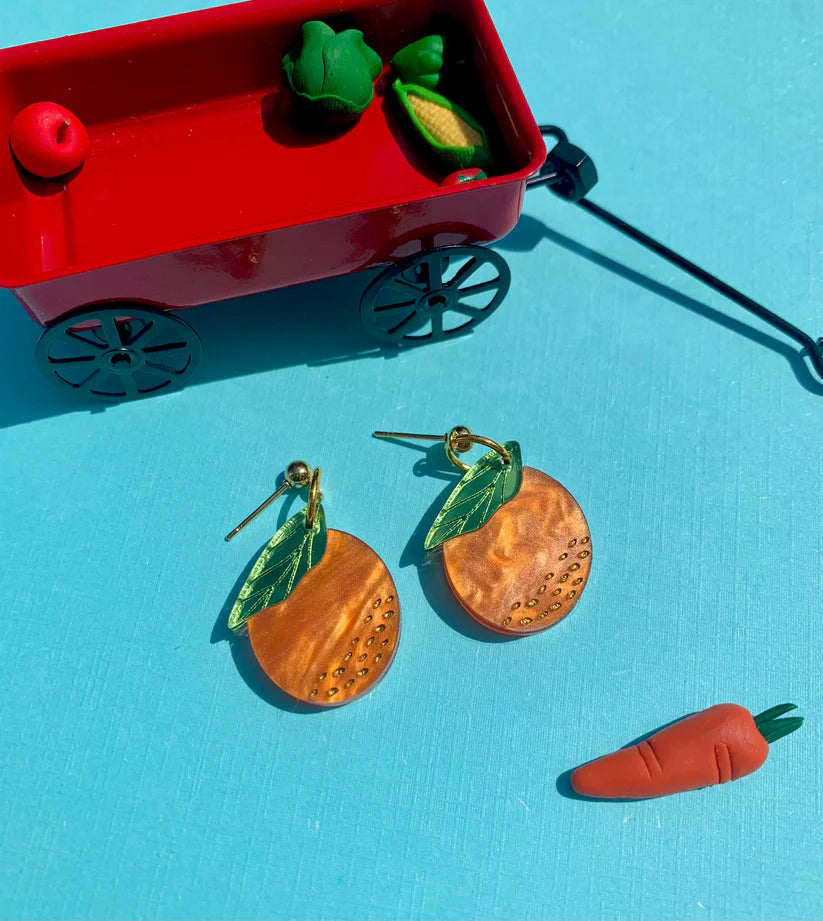 Not Picasso Laser Cut Acrylic Mini Oranges Dangle Earrings