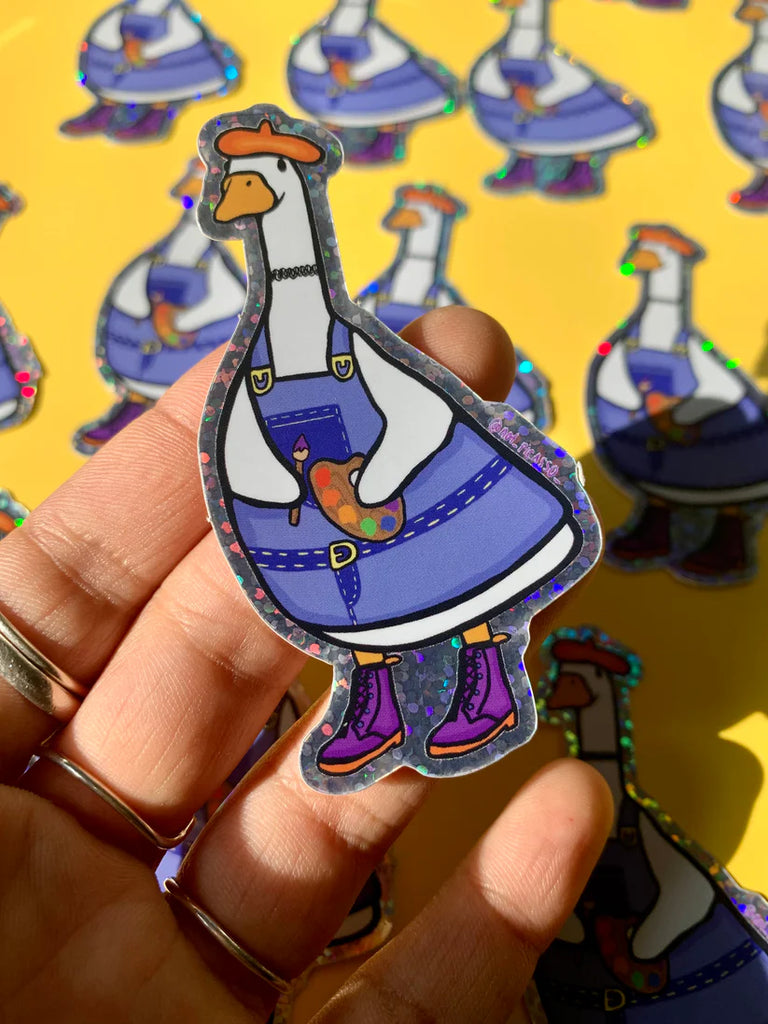 Not Picasso Vincent Van Goose Glitter Vinyl Sticker