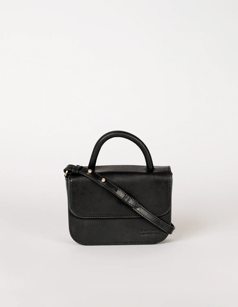 O My Bag Genuine Leather Nano Mini Crossbody Bag - Black