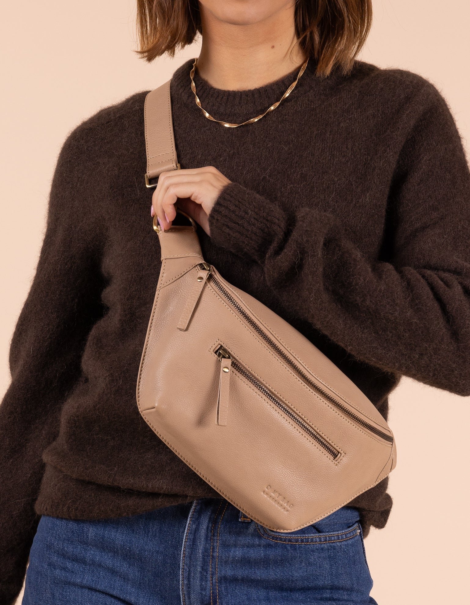 O My Bag Drew Stromboli Leather Bum Bag with Two Straps – Terra