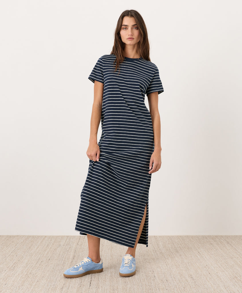 PACT Organic Cotton Slub Easy T-Shirts Maxi Dress Women's Dress Saranac : XL