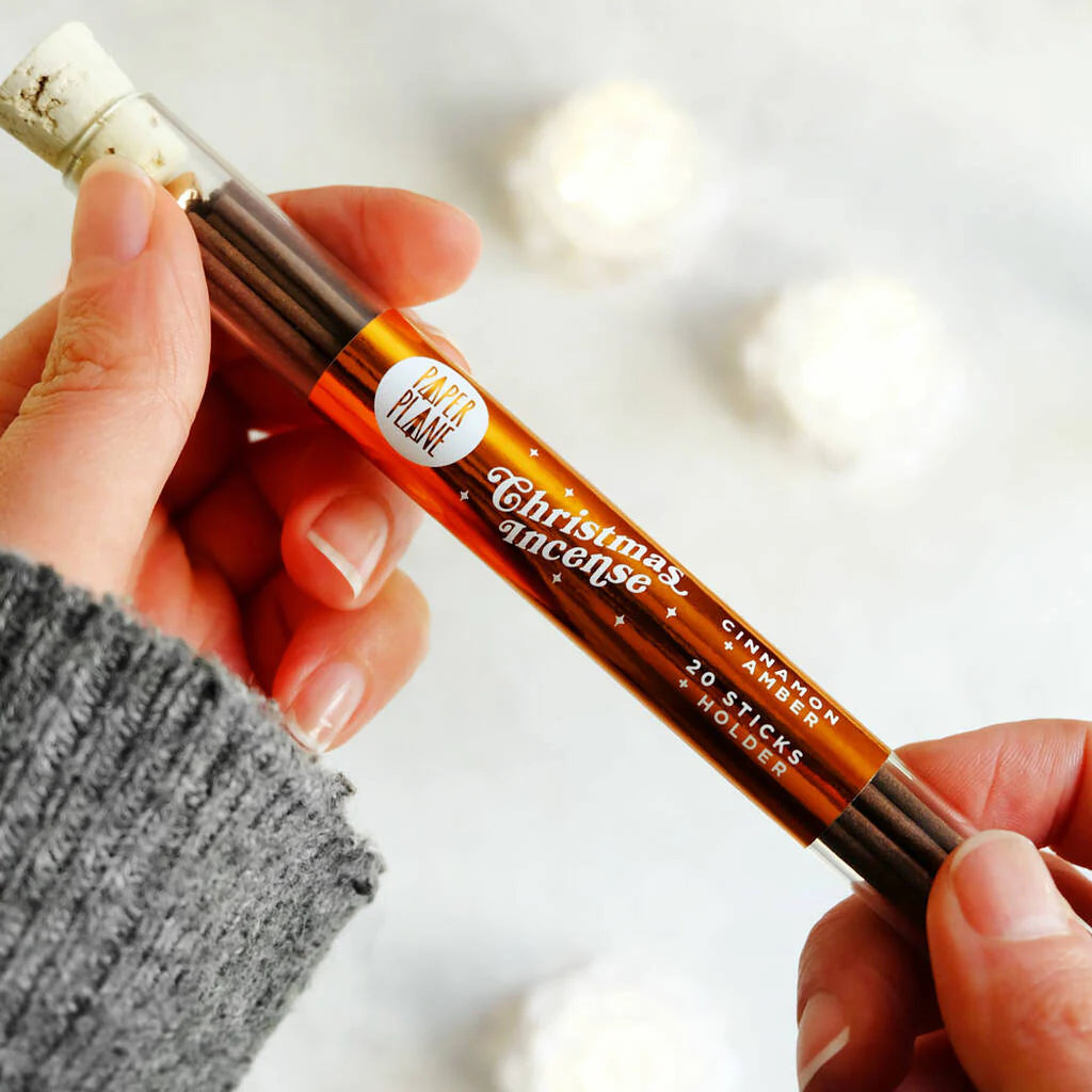 Paper Plane Self Care Plant Based Vegan Christmas Incense Cinnamon and Amber