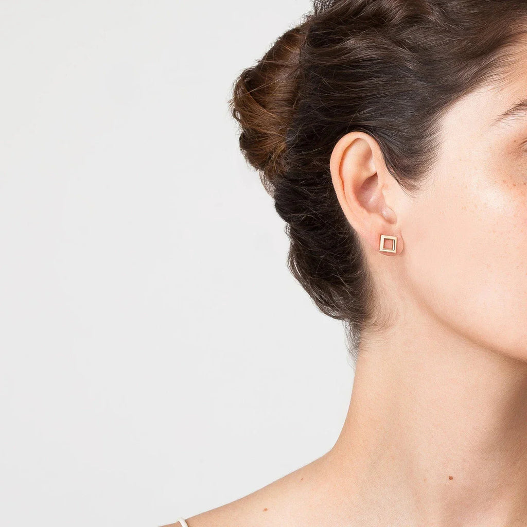 Peter + June Geo Square Stud Earrings