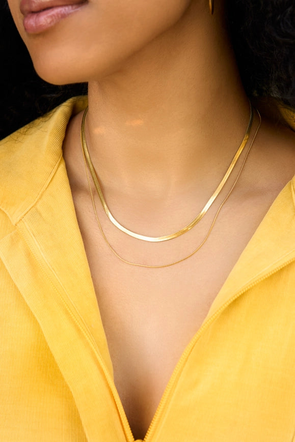Peter + June Layered Zoe Gold Plated Snake Chain Necklace