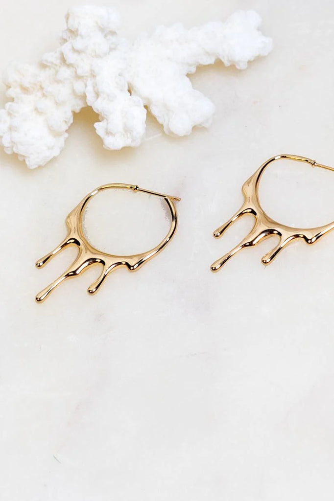 Peter + June Rain 24K Gold Plated Hoop Earrings