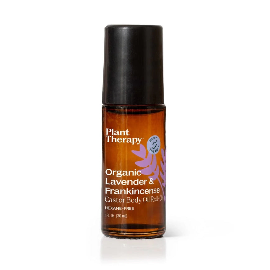 Plant Therapy Hydrating Healing Organic Lavender & Frankincense Castor Body Oil Roll-On