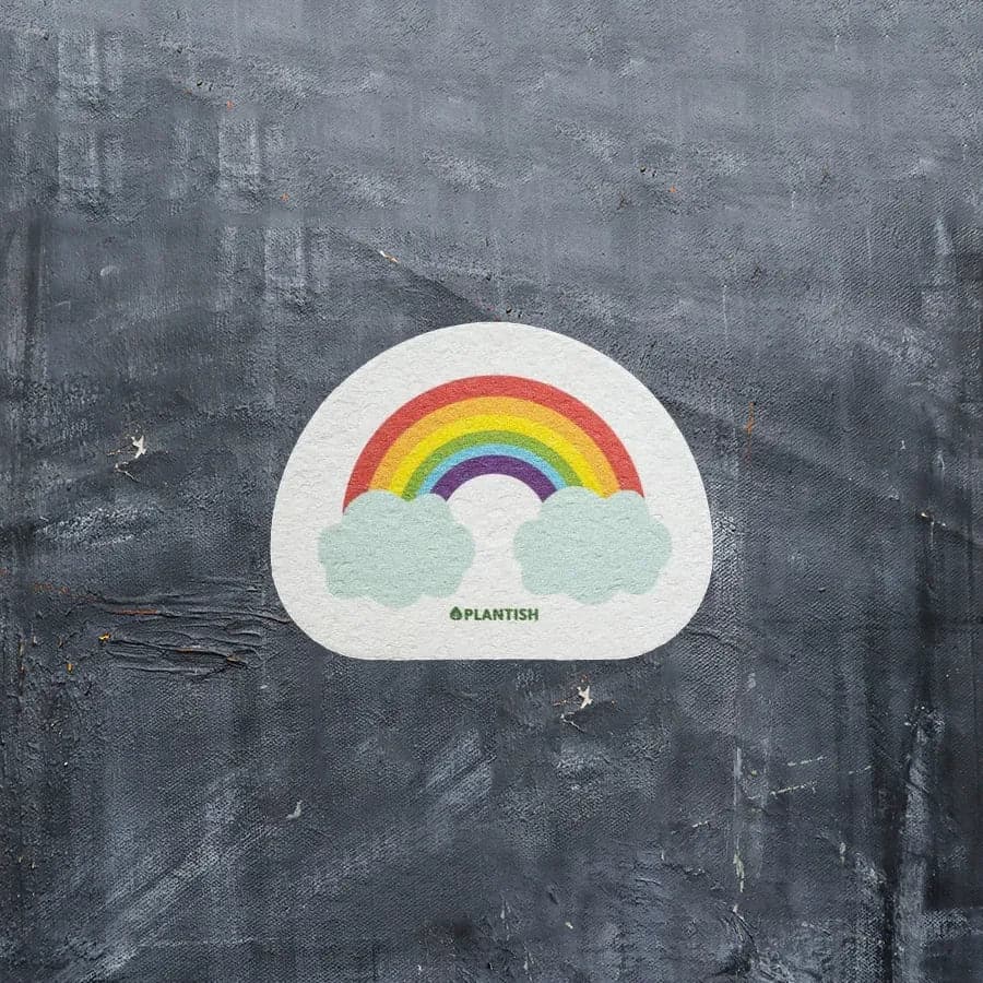 Plantish Pop Up Cellulose Dish Sponges PRIDE Rainbow Cloud - Natural Zero Waste