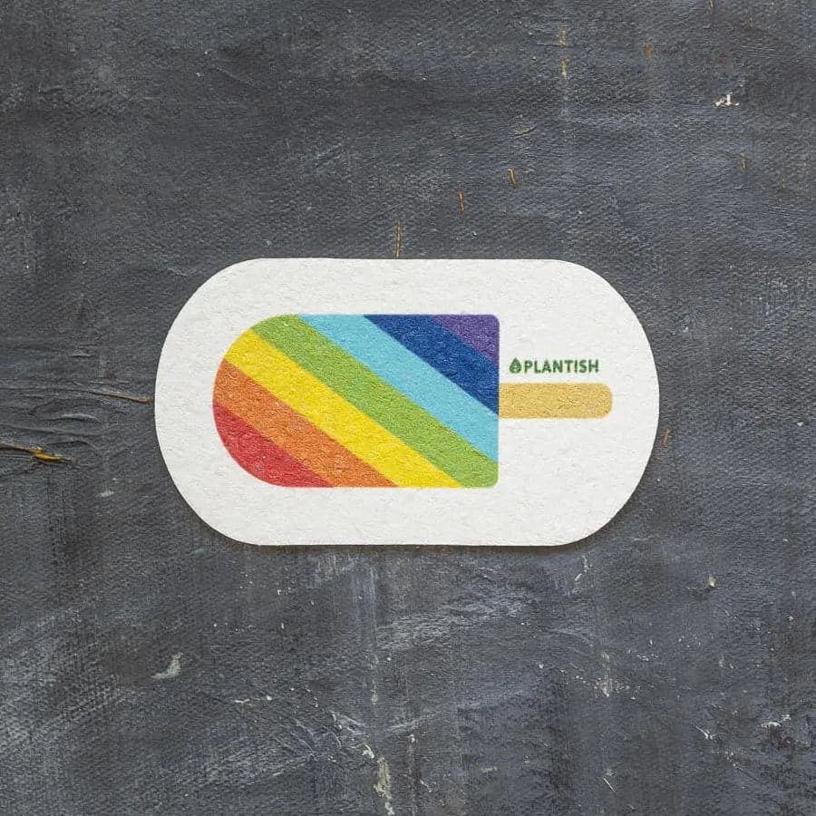 Plantish Pop Up Cellulose Dish Sponges PRIDE Rainbow Popsicle - Natural Zero Waste