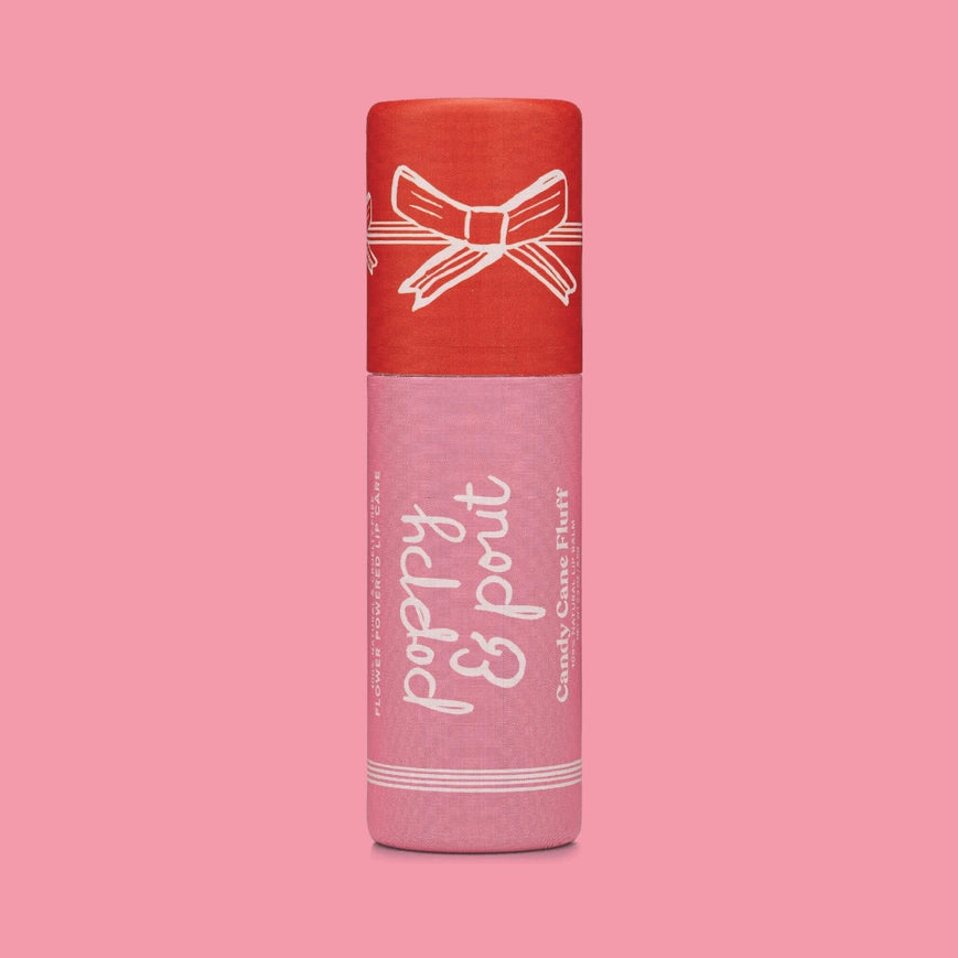 Poppy & Pout Natural, Cruelty-Free Eco Friendly Candy Cane Fluff Lip Balm