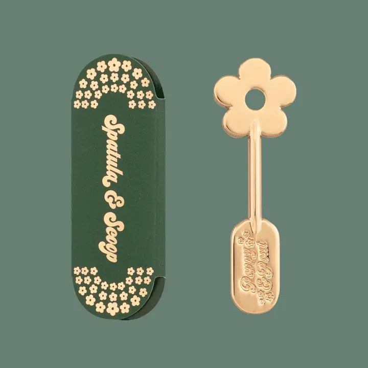 Poppy & Pout Natural, Cruelty-Free Eco Friendly Lip Care Spatula - Gold Daisy