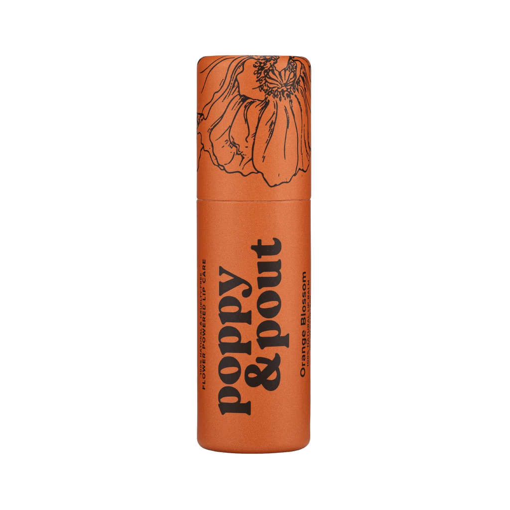 Poppy & Pout Natural, Cruelty-Free Eco Friendly Orange Blossom Lip Balm