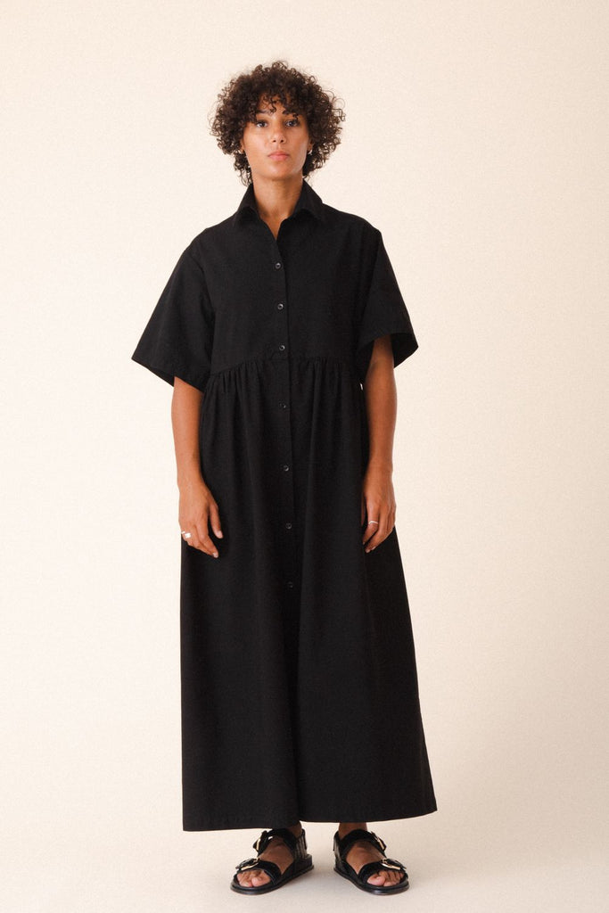 Prairie Underground Cotton Poplin Que Sera Sera Dress in Black