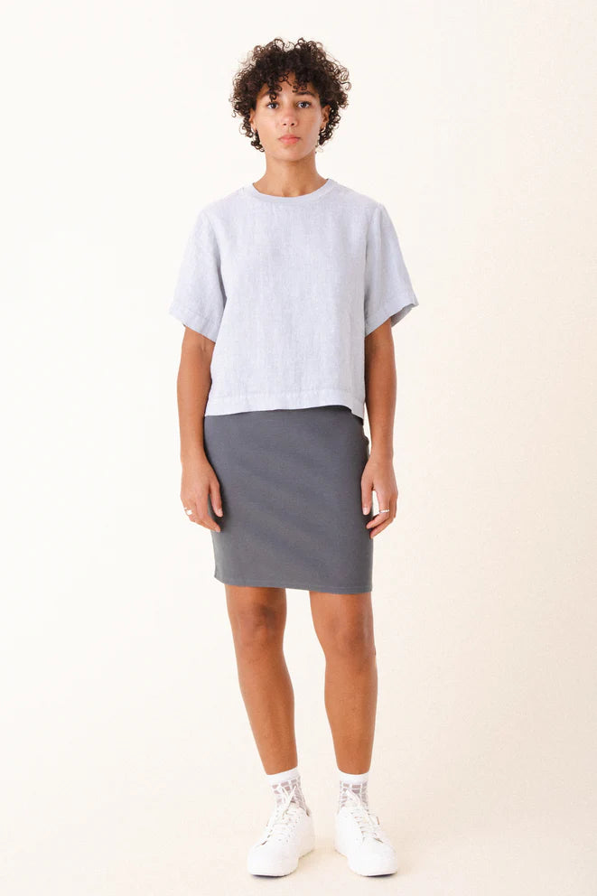 Prairie Underground Woven Linen Framework Blouse in Airstream