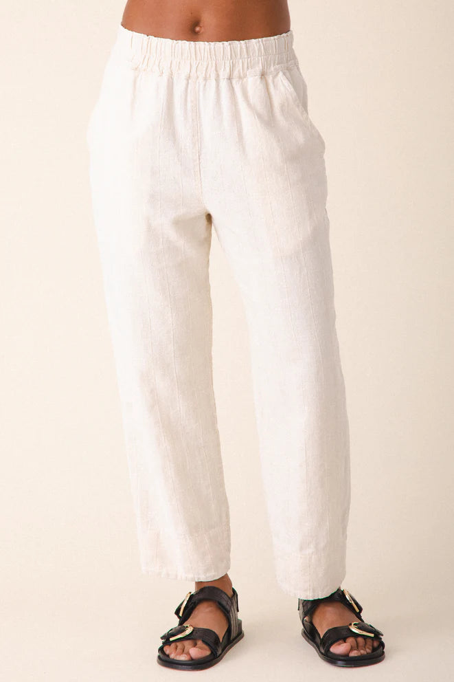Prairie Underground 100% Deadstock Linen Orlando Pants in Oyster