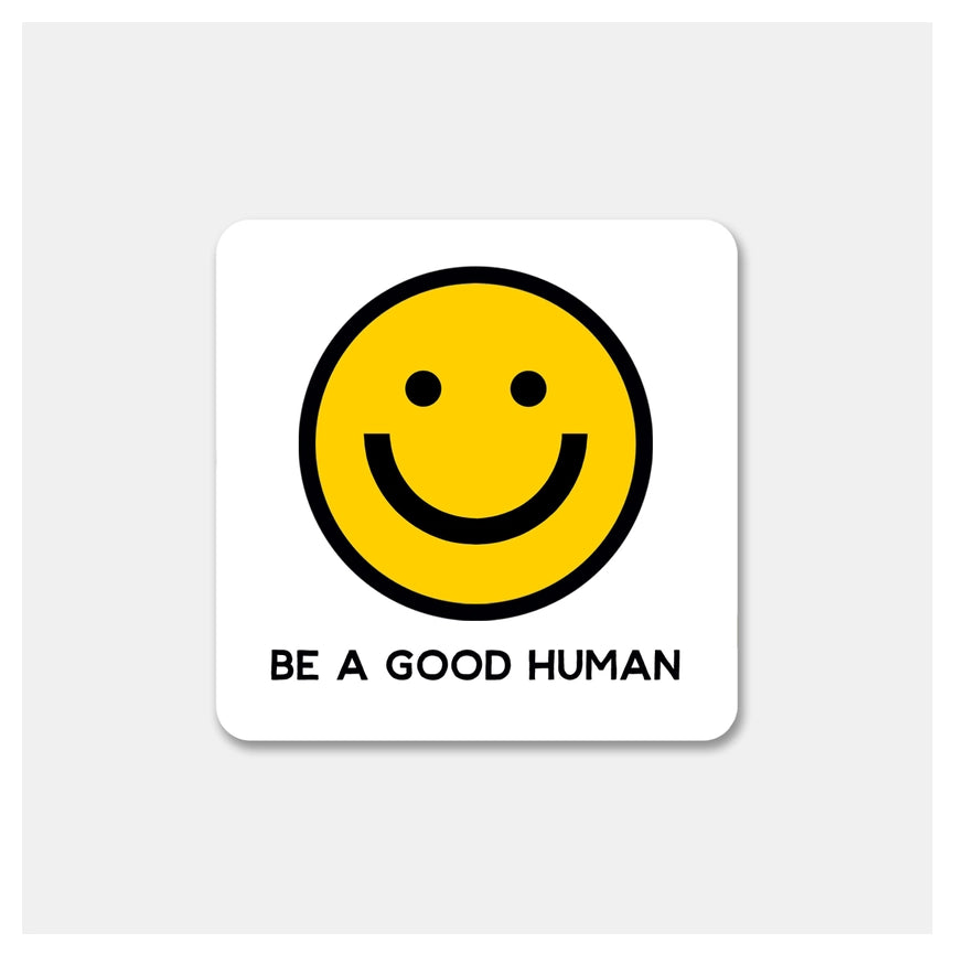 Rock Scissor Paper Be a Good Human Smiley Face Vinyl Sticker
