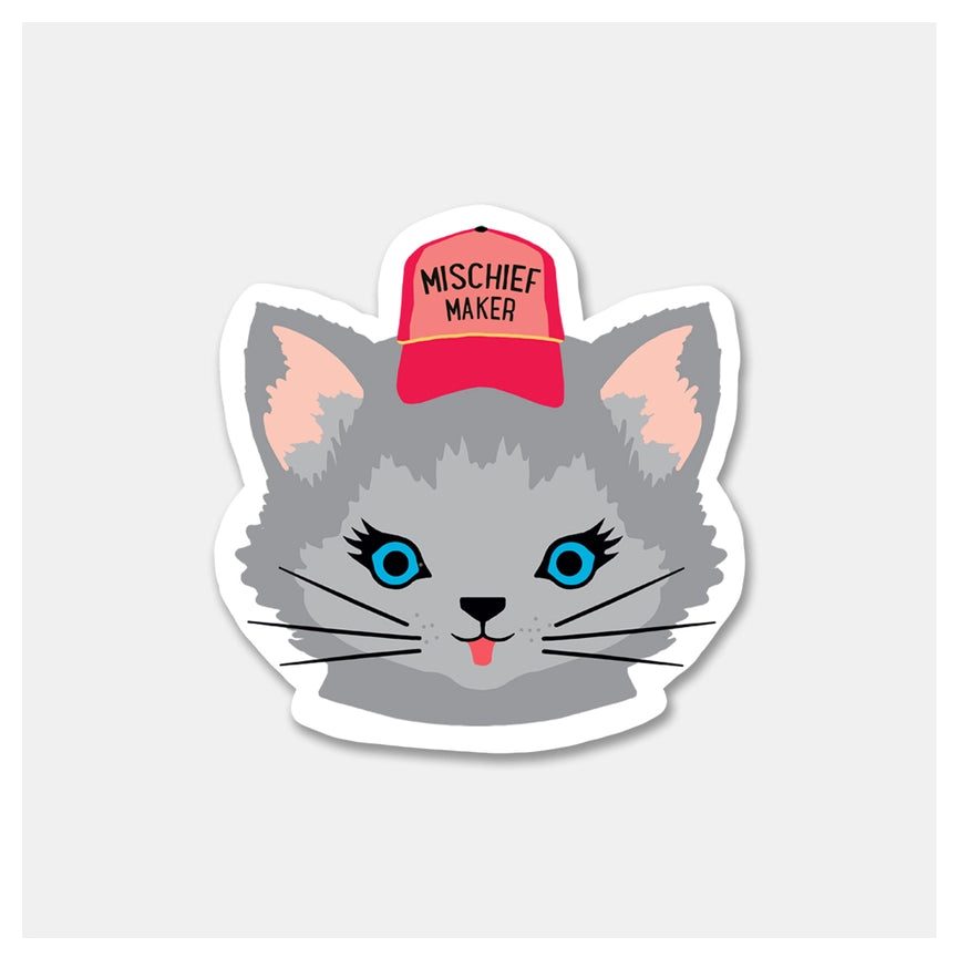 Rock Scissor Paper Mischief Maker Kitten Vinyl Sticker