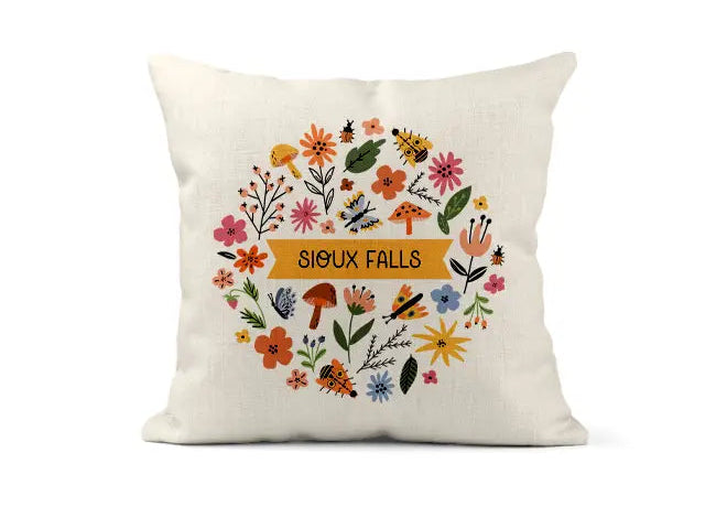 Rock Scissor Paper Sioux Falls Meadow Canvas Decorative Square Pillow