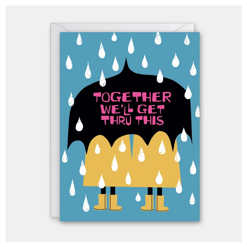 Rock Scissor Paper Umbrella for Two Encouragement Card