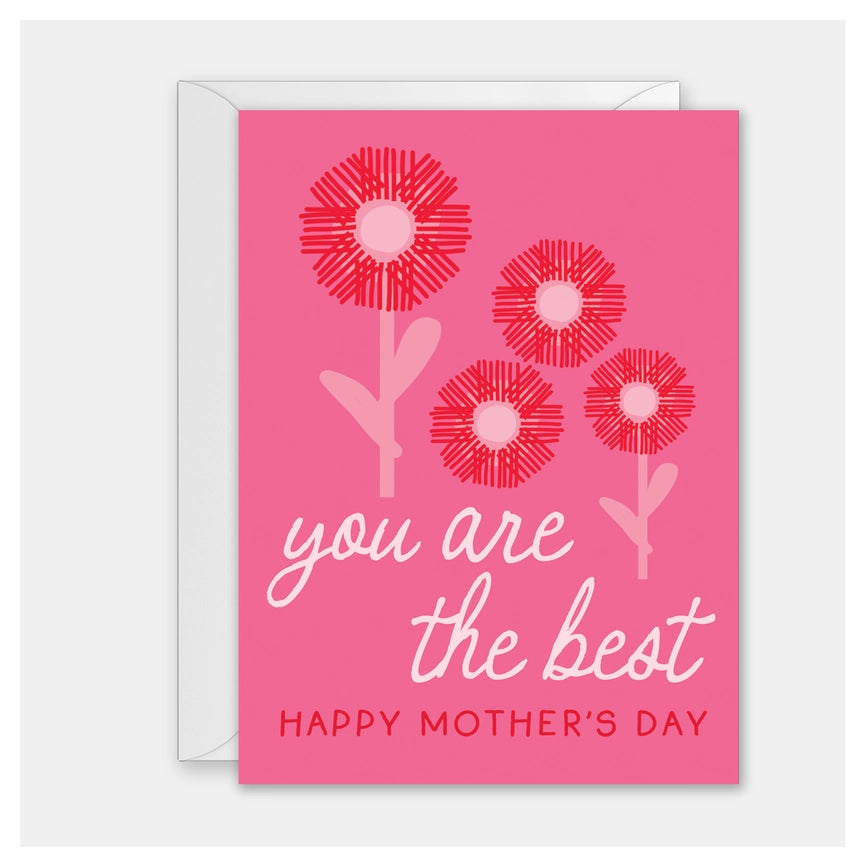 Rock Scissor Paper You Are The Best Crosshatch Flowers Mother's Day Card