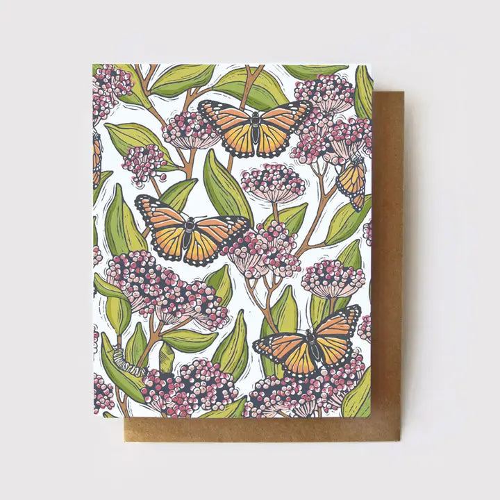 Root & Branch Paper Company Monarch + Milkweed Everyday Greeting Card