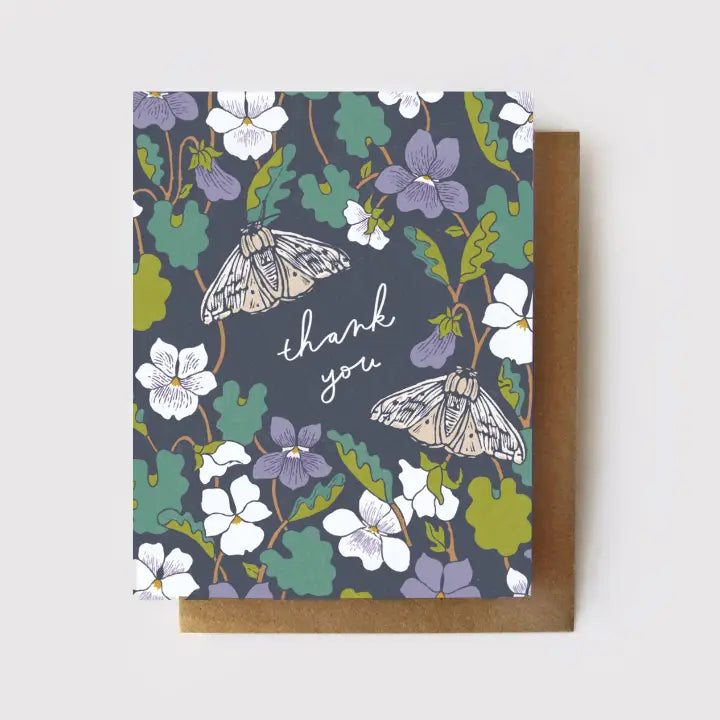 Root & Branch Paper Company Thank You Woodland Violet Greeting Card