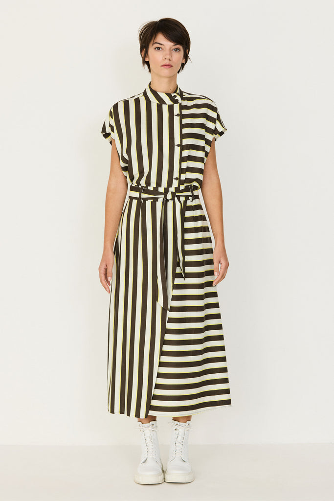 SKFK Clothing Cotton Viscose Blend Udane Skirt in Stripes – Terra