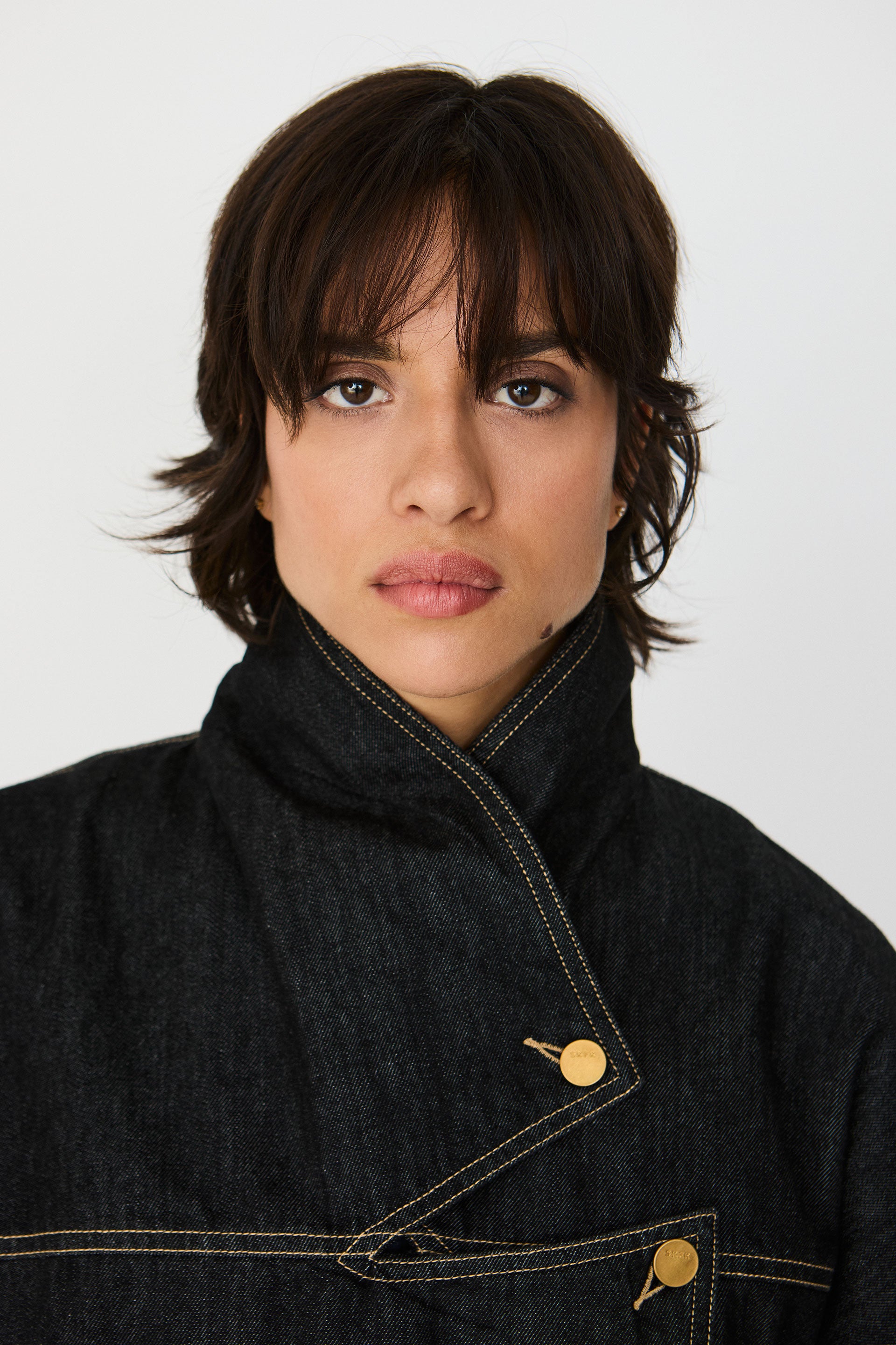 SKFK Clothing Organic Cotton Izar Denim Jacket in Black Denim
