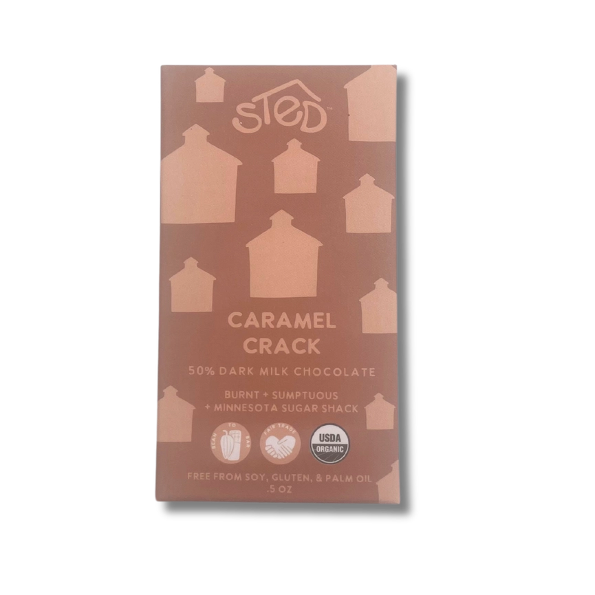 STED Chocolate Minnesota Maple Caramel Crack Dark Milk Chocolate Bar