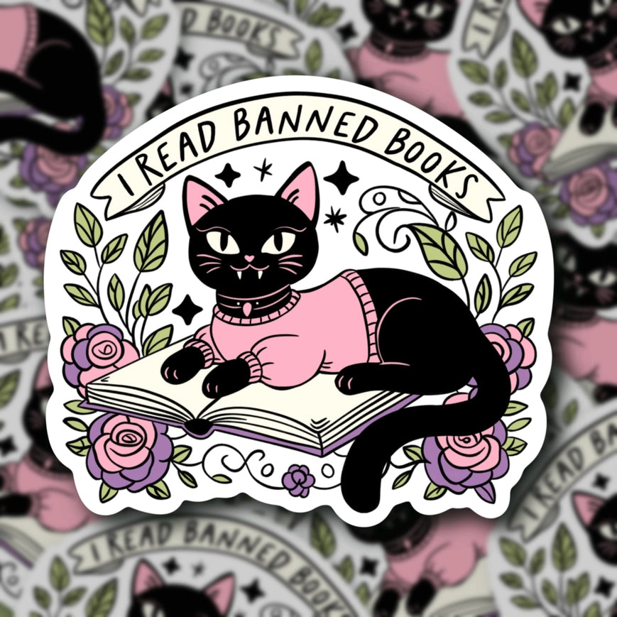 Sage and Virgo Sticker - I Read Banned Books Cat Booktok