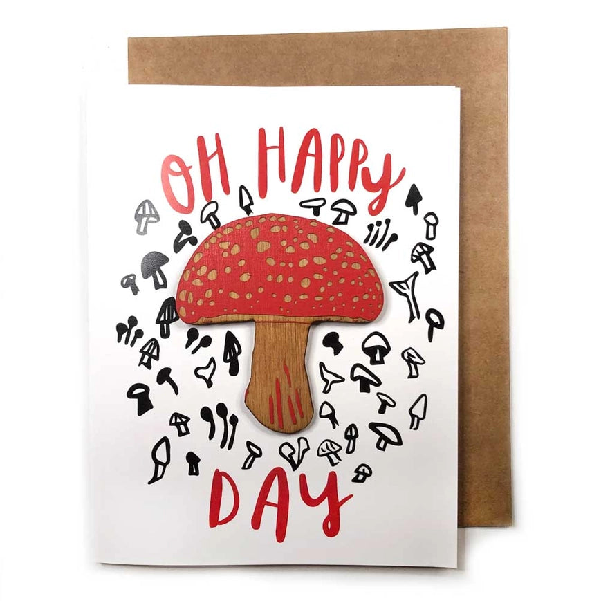 SnowMade Amanita Mushroom Magnet with Card - Oh Happy Day