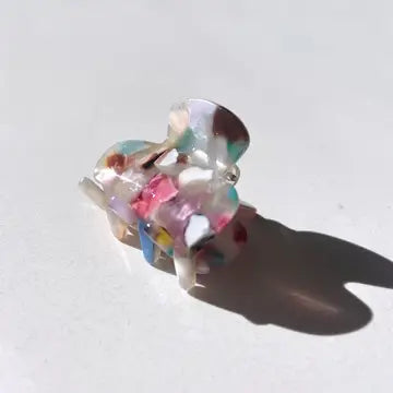 Solar Eclipse Eco-Friendly Handpainted Mini Shell Hair Claw Clip in Multicolor Tortoise